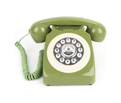 Green retro audio guestbook phone available to hire
